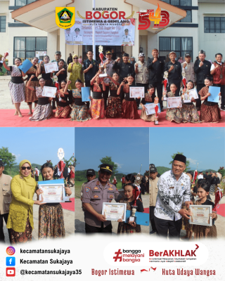 Camat Sukajaya Bagikan Hadiah Kepada Pemenang Lomba Festival Tari Jaipong